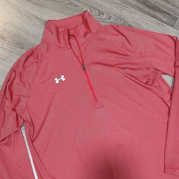 GUC Mens Striped Tech Loose Heatgear 1/2 Zip Pullover - Picture 3 of 7